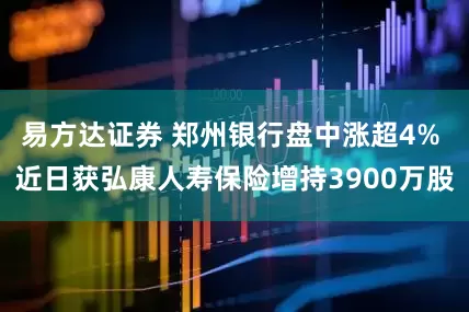 易方达证券 郑州银行盘中涨超4% 近日获弘康人寿保险增持3900万股